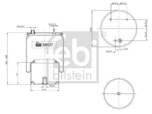 Coxim pneumático (suspensão de lâminas pneumática) do eixo traseiro 1697680 DAF